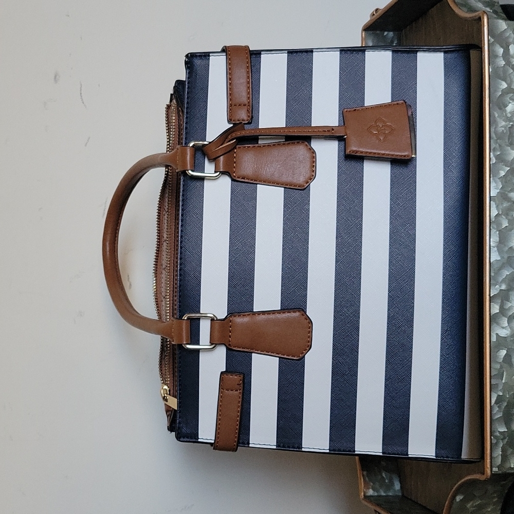 Blue/White stripe handbag